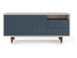 Mueble de TV - 125х56х41 cm - T7 - Knitted Pattern, Areia Bege
