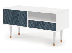 Mueble de TV - 115х59х48 cm - T3 - Knitted Pattern, Branco^ Móvel De Tv