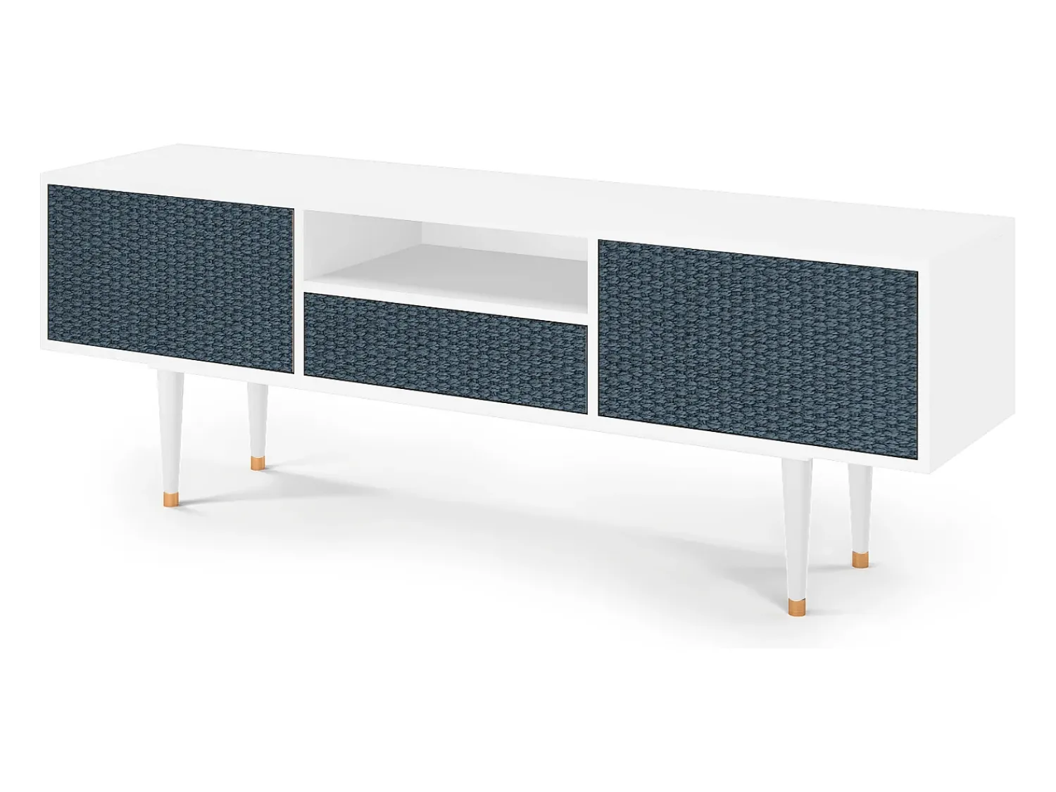 Mueble de TV - 170х59х41 cm - T6 - Knitted Pattern, Branco^ Móvel De Tv