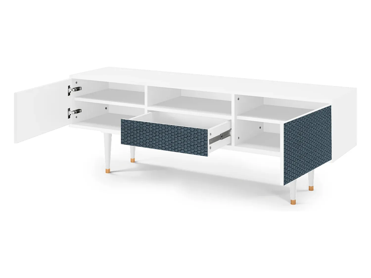 Mueble de TV - 170х59х41 cm - T6 - Knitted Pattern, Branco^ Móvel De Tv