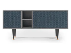 Móvel De Tv* Mueble de TV - 150х69х41 cm - T5 - Knitted Pattern, Cinza Cinzento