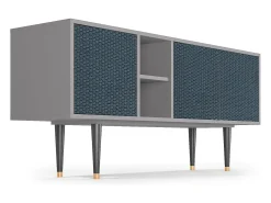Móvel De Tv* Mueble de TV - 150х69х41 cm - T5 - Knitted Pattern, Cinza Cinzento