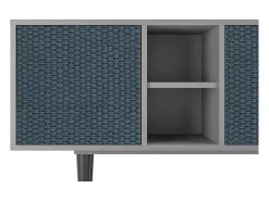 Móvel De Tv* Mueble de TV - 150х69х41 cm - T5 - Knitted Pattern, Cinza Cinzento