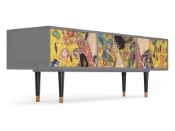 Móvel De Tv| Mueble de TV - 170х59х48 cm - T4 - Lady with Fan by Klimt, Cinza Cinzento