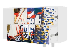 Hot Mueble de TV - 170х69х48 cm - T1 - Le Séchage des voiles , Branco Bege