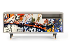 Móvel De Tv* Mueble de TV - 125х56х41 cm - T7 - Le Séchage des voiles , Areia Bege