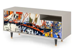 Móvel De Tv* Mueble de TV - 125х56х41 cm - T7 - Le Séchage des voiles , Areia Bege