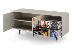 Móvel De Tv* Mueble de TV - 125х56х41 cm - T7 - Le Séchage des voiles , Areia Bege