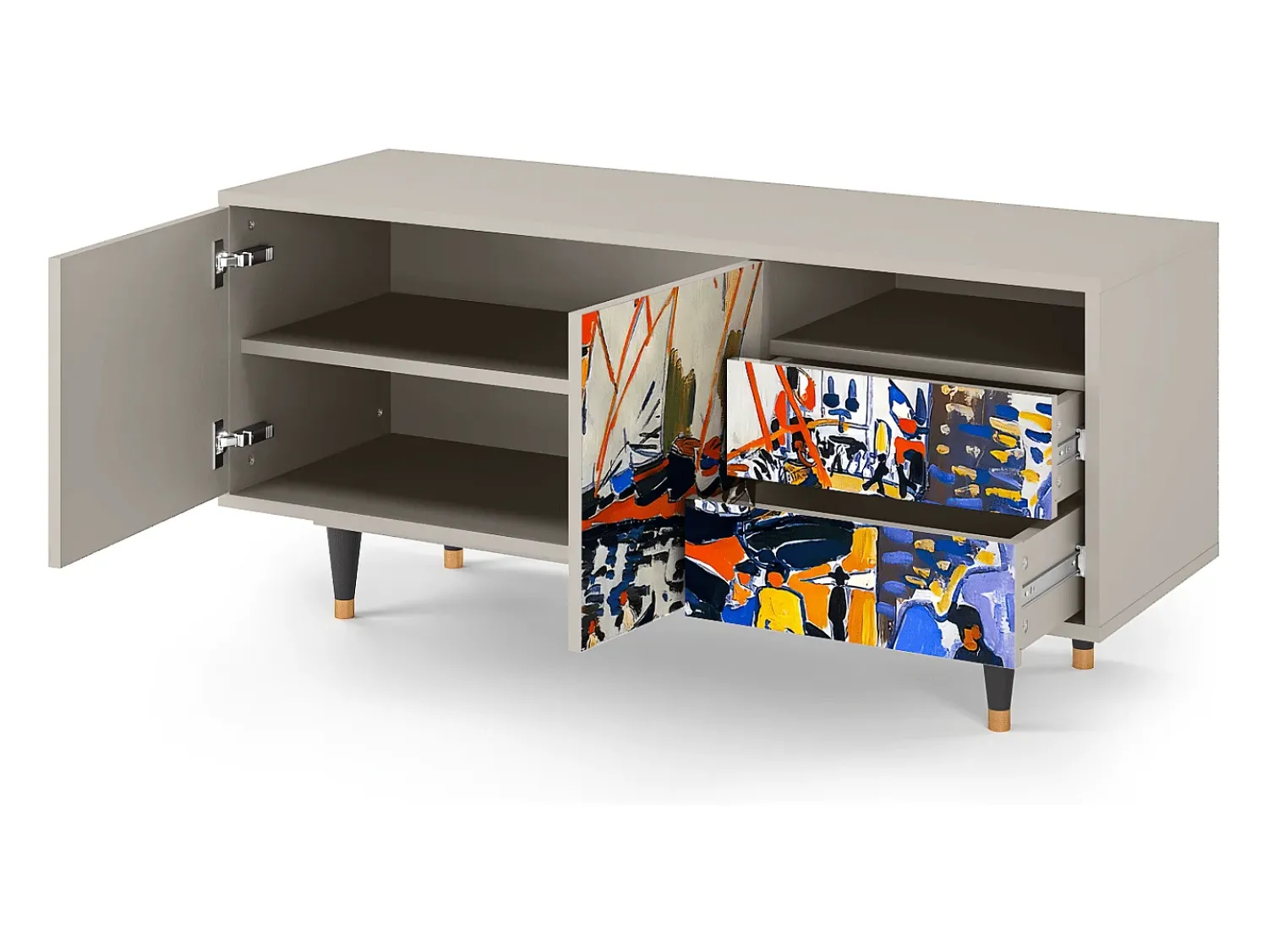 Móvel De Tv* Mueble de TV - 125х56х41 cm - T7 - Le Séchage des voiles , Areia Bege