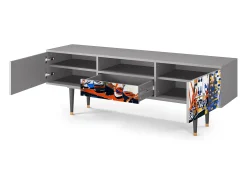 Móvel De Tv* Mueble de TV - 170х59х41 cm - T6 - Le Séchage des voiles , Cinza Cinzento