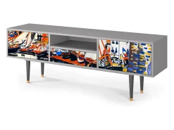 Móvel De Tv* Mueble de TV - 170х59х41 cm - T6 - Le Séchage des voiles , Cinza Cinzento