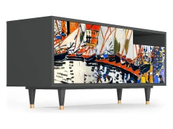 Mueble de TV - 125х56х41 cm - T7 - Le Séchage des voiles , Antracite^ Móvel De Tv