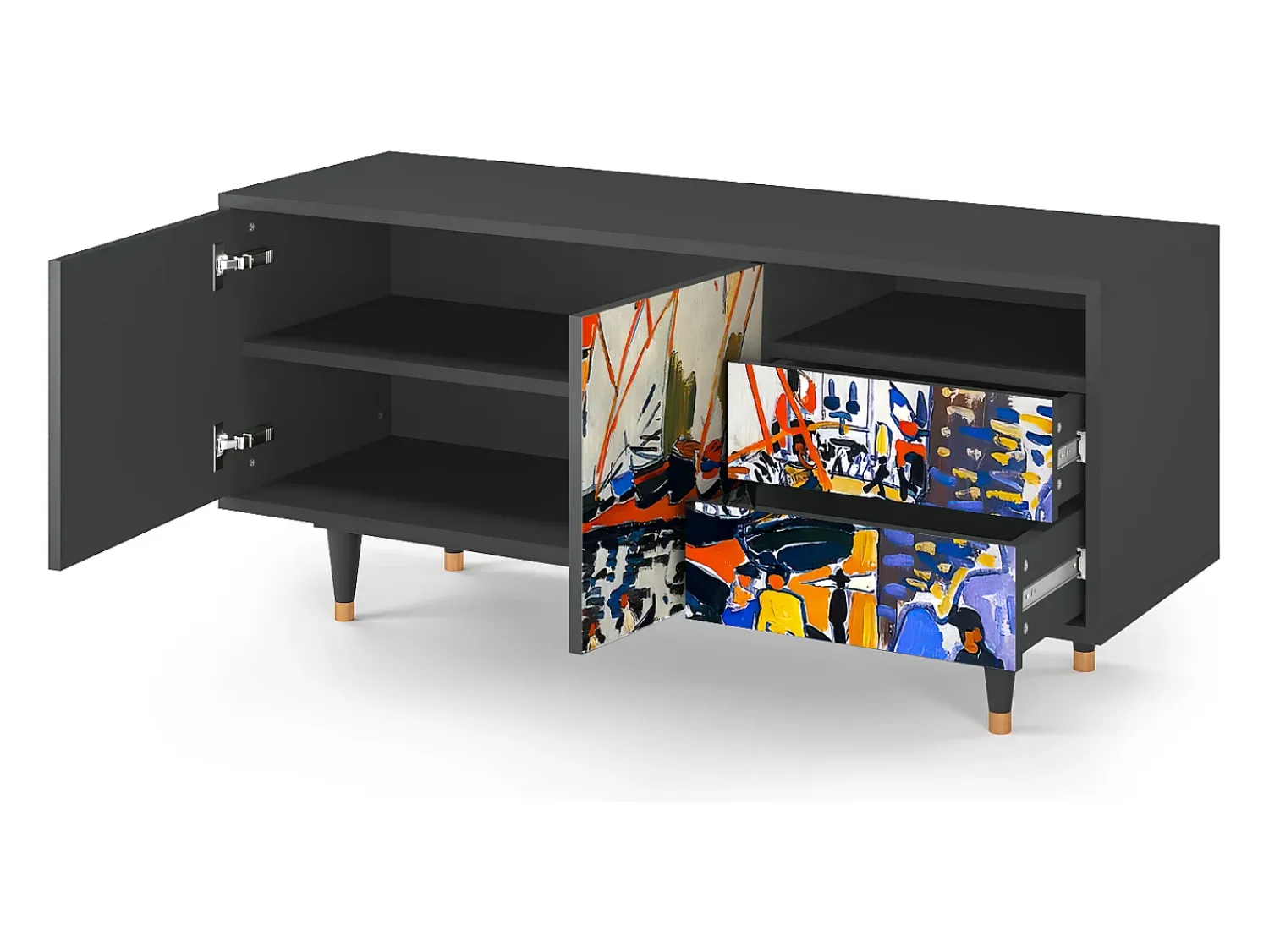 Mueble de TV - 125х56х41 cm - T7 - Le Séchage des voiles , Antracite^ Móvel De Tv