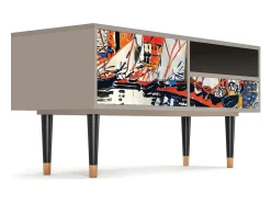 Móvel De Tv* Mueble de TV - 115х59х48 cm - T3 - Le Séchage des voiles , Areia Bege