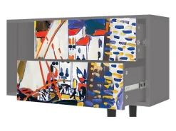 Móvel De Tv| Mueble de TV - 170х69х48 cm - T1 - Le Séchage des voiles , Cinza Cinzento