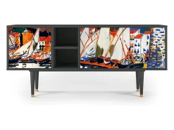 Mueble de TV - 150х69х41 cm - T5 - Le Séchage des voiles , Antracite^ Móvel De Tv