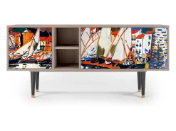 Móvel De Tv* Mueble de TV - 150х69х41 cm - T5 - Le Séchage des voiles , Areia Bege