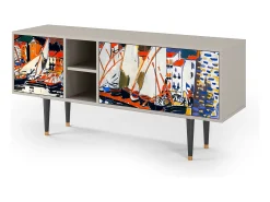 Móvel De Tv* Mueble de TV - 150х69х41 cm - T5 - Le Séchage des voiles , Areia Bege