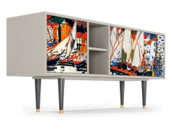 Móvel De Tv* Mueble de TV - 150х69х41 cm - T5 - Le Séchage des voiles , Areia Bege