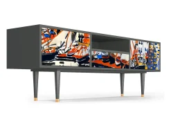 New Mueble de TV - 170х59х41 cm - T6 - Le Séchage des voiles , Antracite Cinza antracite