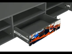 New Mueble de TV - 170х59х41 cm - T6 - Le Séchage des voiles , Antracite Cinza antracite