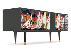 Móvel De Tv* Mueble de TV - 170х69х48 cm - T1 - Le Séchage des voiles , Antracite Cinza antracite