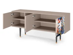 Mueble de TV - 150х69х41 cm - T5 - Le Séchage des voiles , Latte Bege