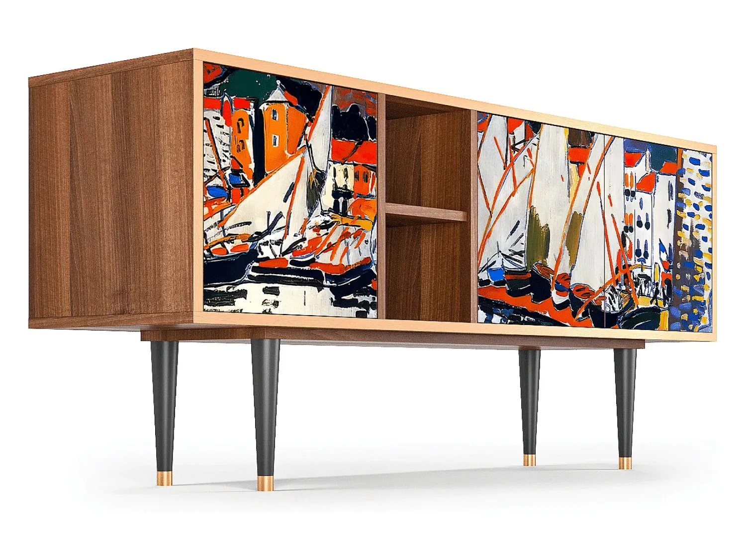 Discount Mueble de TV - 150х69х41 cm - T5 - Le Séchage des voiles , Nogueira Castanho