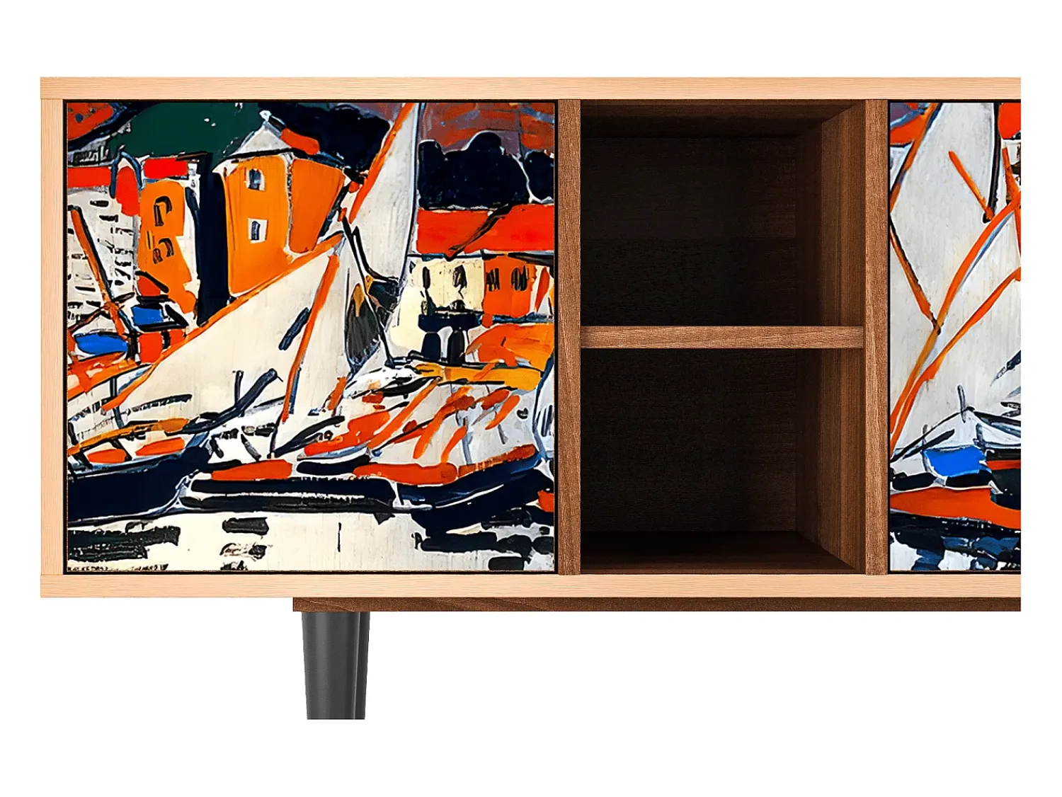 Discount Mueble de TV - 150х69х41 cm - T5 - Le Séchage des voiles , Nogueira Castanho