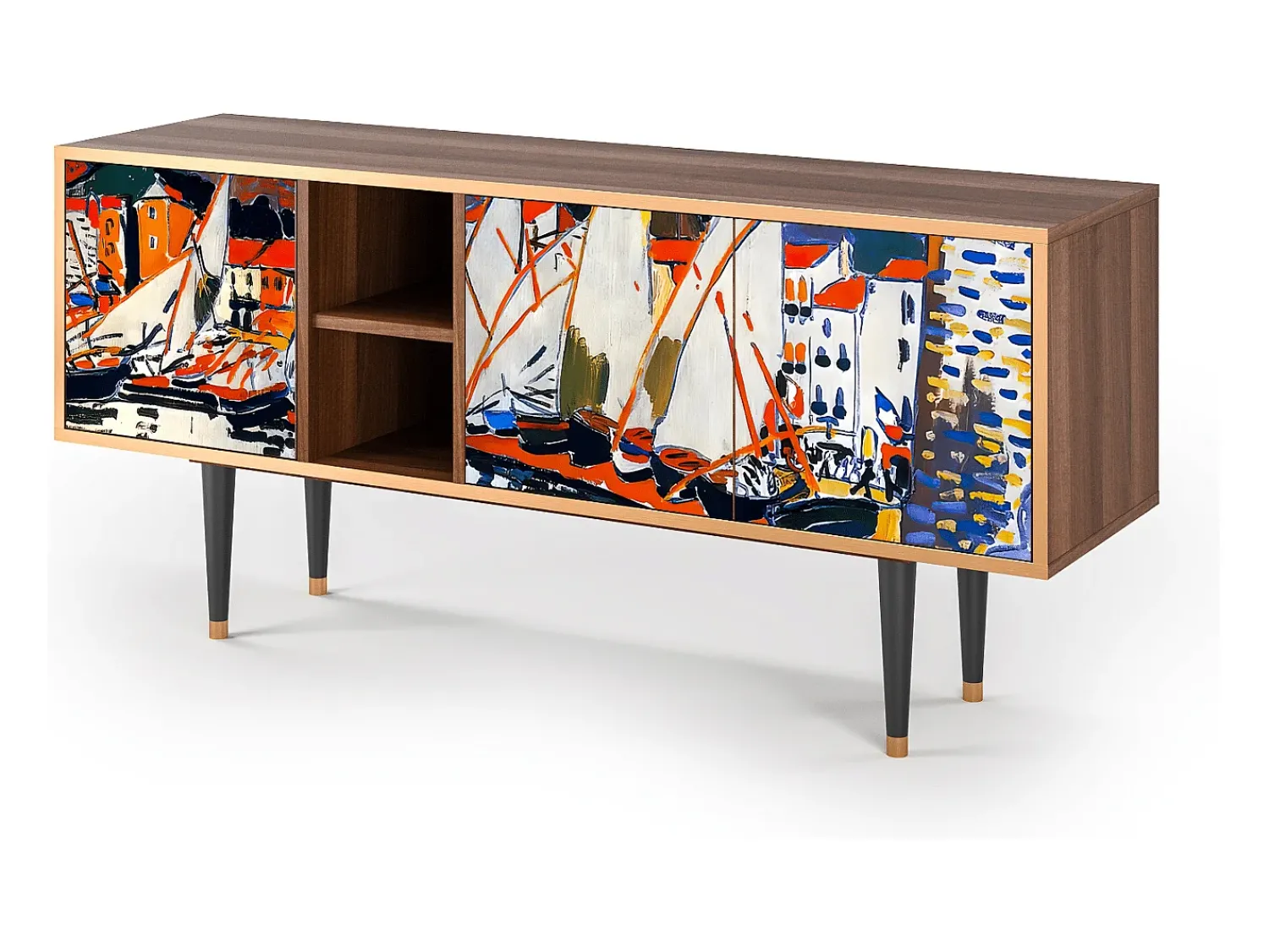 Discount Mueble de TV - 150х69х41 cm - T5 - Le Séchage des voiles , Nogueira Castanho