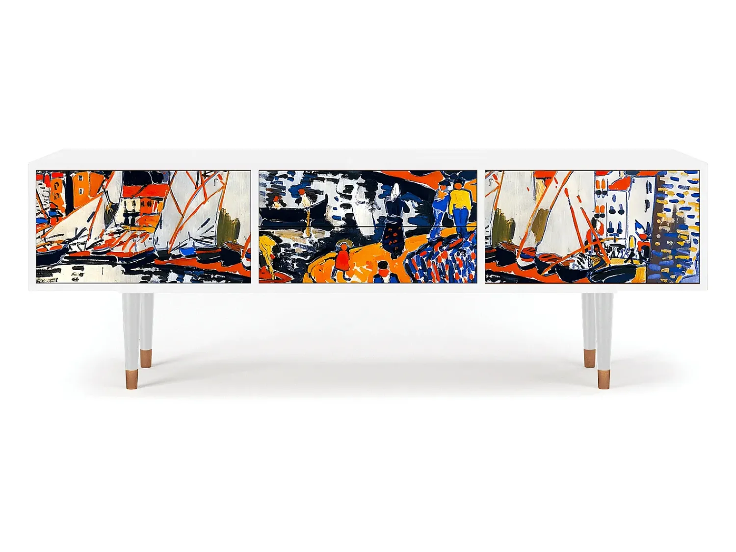 Mueble de TV - 170х59х48 cm - T4 - Le Séchage des voiles , Branco^ Móvel De Tv