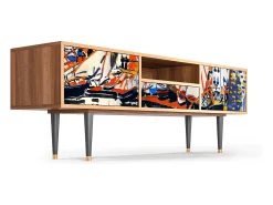 Móvel De Tv| Mueble de TV - 170х59х41 cm - T6 - Le Séchage des voiles , Nogueira Castanho