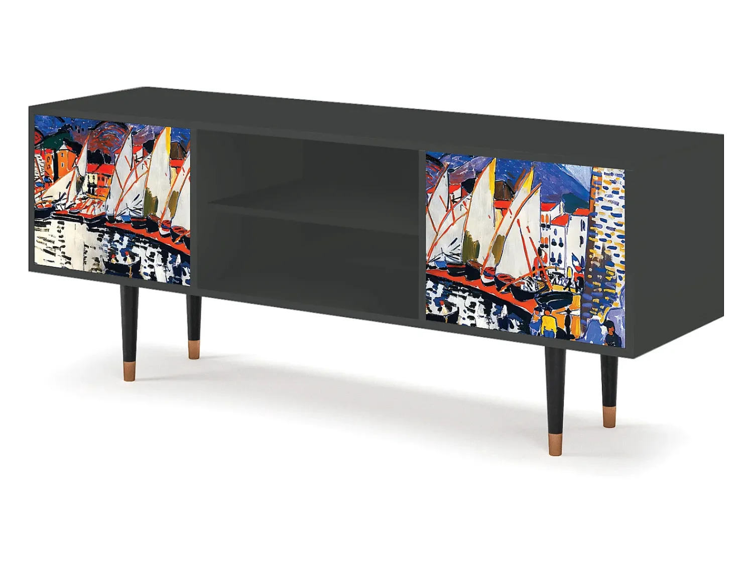Mueble de TV - 170х69х48 cm - T2 - Le Séchage des voiles , Antracite^ Móvel De Tv