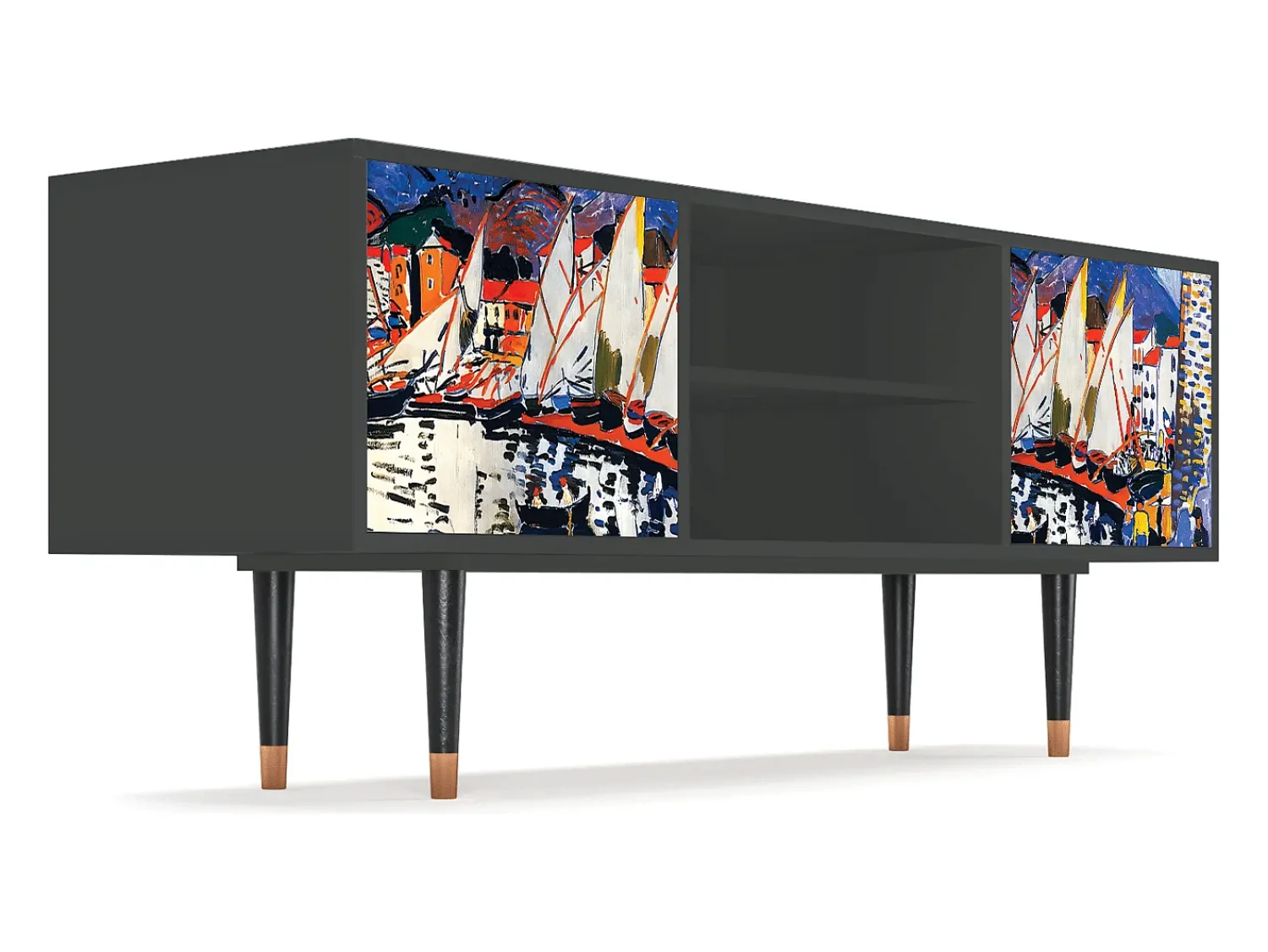 Mueble de TV - 170х69х48 cm - T2 - Le Séchage des voiles , Antracite^ Móvel De Tv