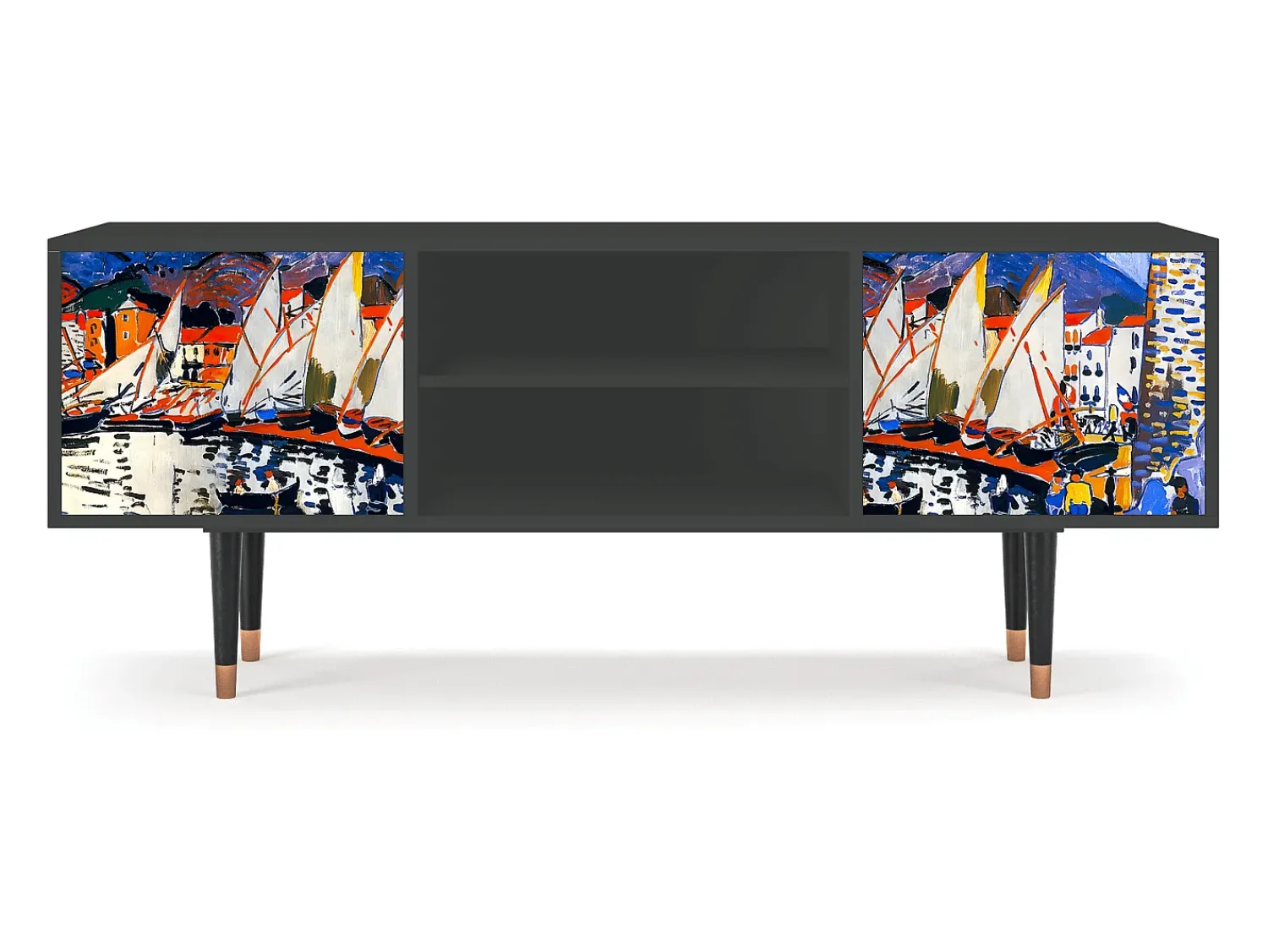Mueble de TV - 170х69х48 cm - T2 - Le Séchage des voiles , Antracite^ Móvel De Tv