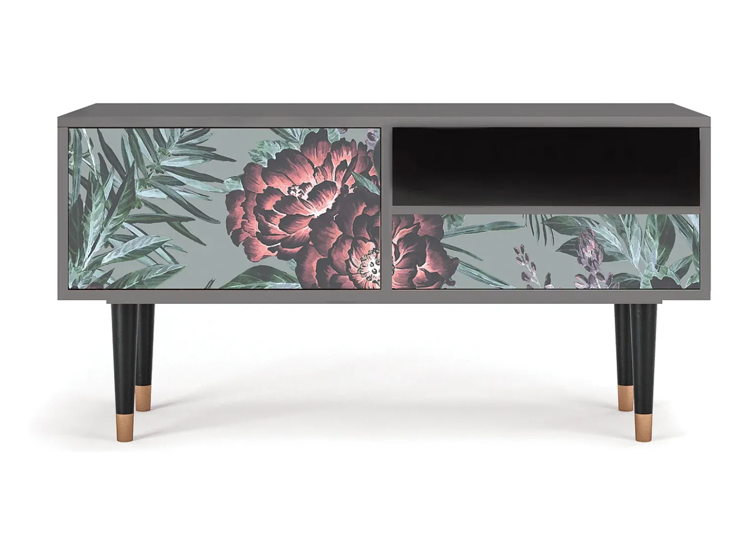 Móvel De Tv| Mueble de TV - 115х59х48 cm - T3 - Light Peonies, Areia Bege