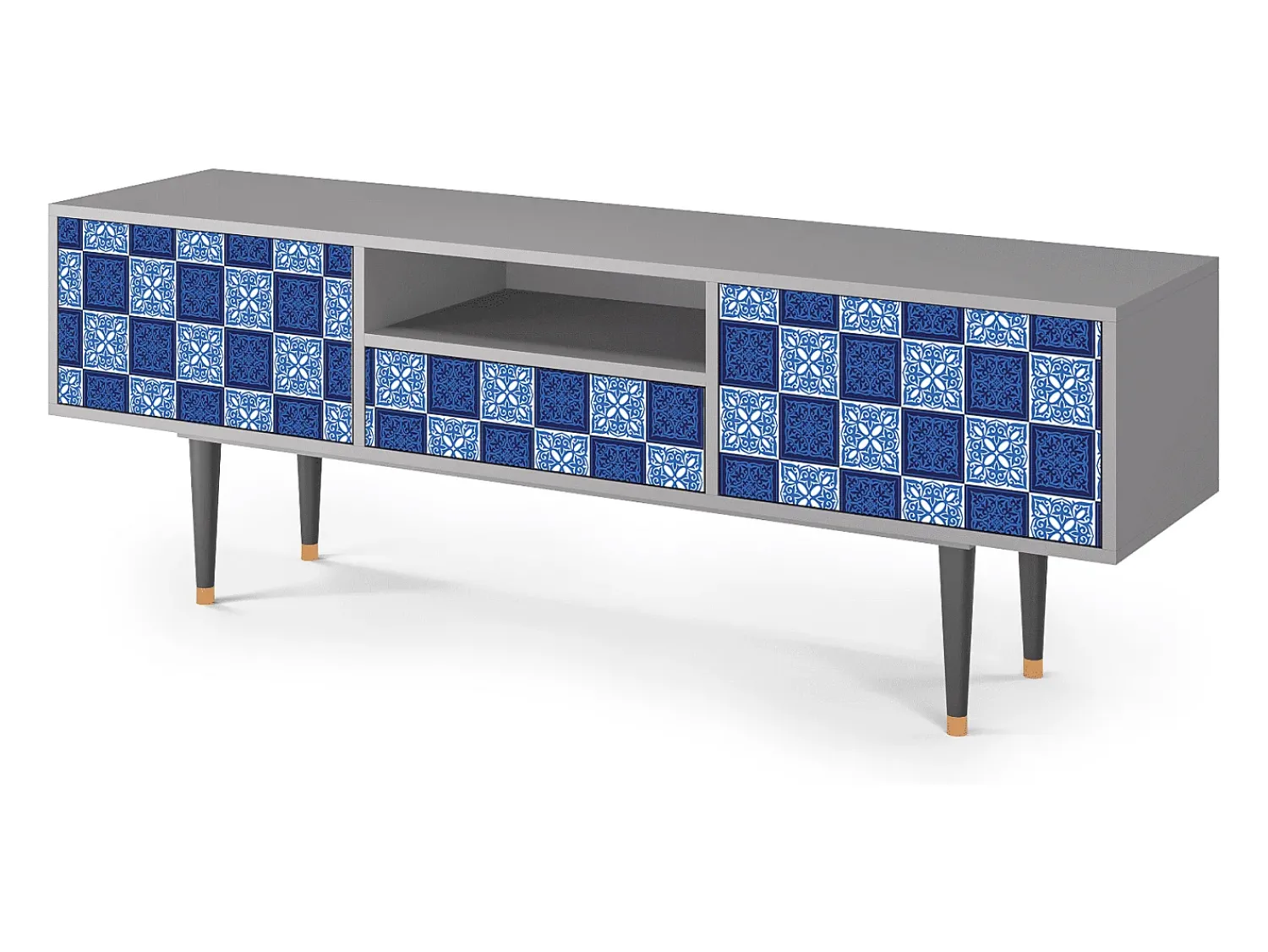 Móvel De Tv| Mueble de TV - 170х59х41 cm - T6 - Light Path, Cinza Cinzento