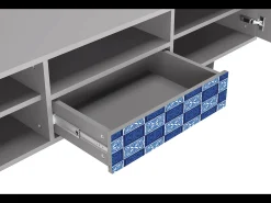 Móvel De Tv| Mueble de TV - 170х59х41 cm - T6 - Light Path, Cinza Cinzento
