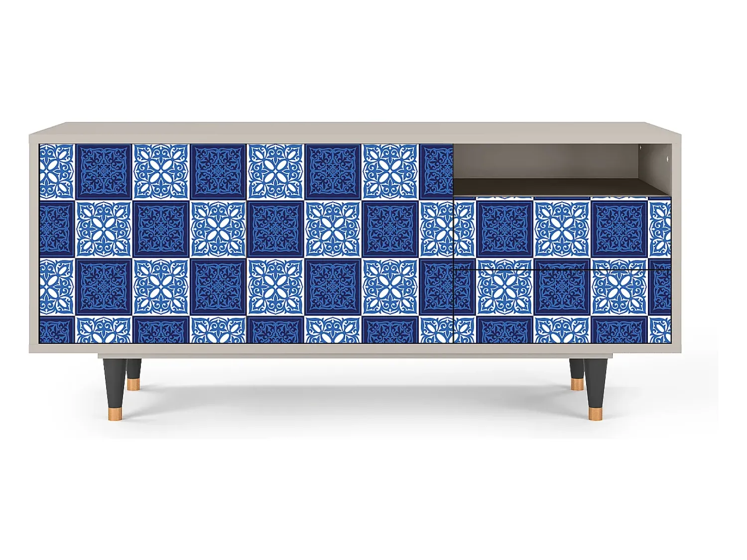 Móvel De Tv| Mueble de TV - 125х56х41 cm - T7 - Light Path, Areia Bege