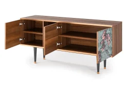 Mueble de TV - 150х69х41 cm - T5 - Light Peonies, Nogueira^ Móvel De Tv