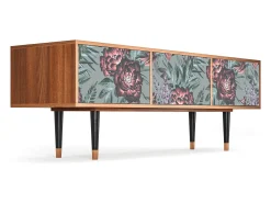 Móvel De Tv| Mueble de TV - 170х59х48 cm - T4 - Light Peonies, Nogueira Castanho