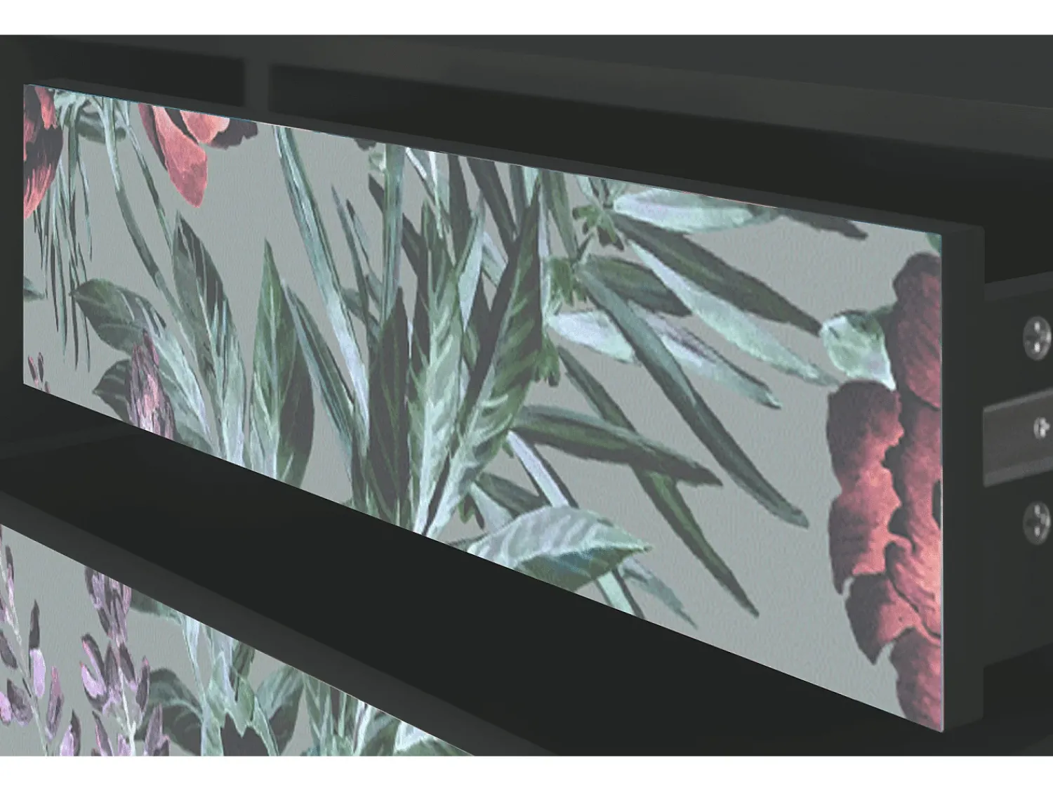 Online Mueble de TV - 170х59х48 cm - T4 - Light Peonies, Antracite Cinza antracite