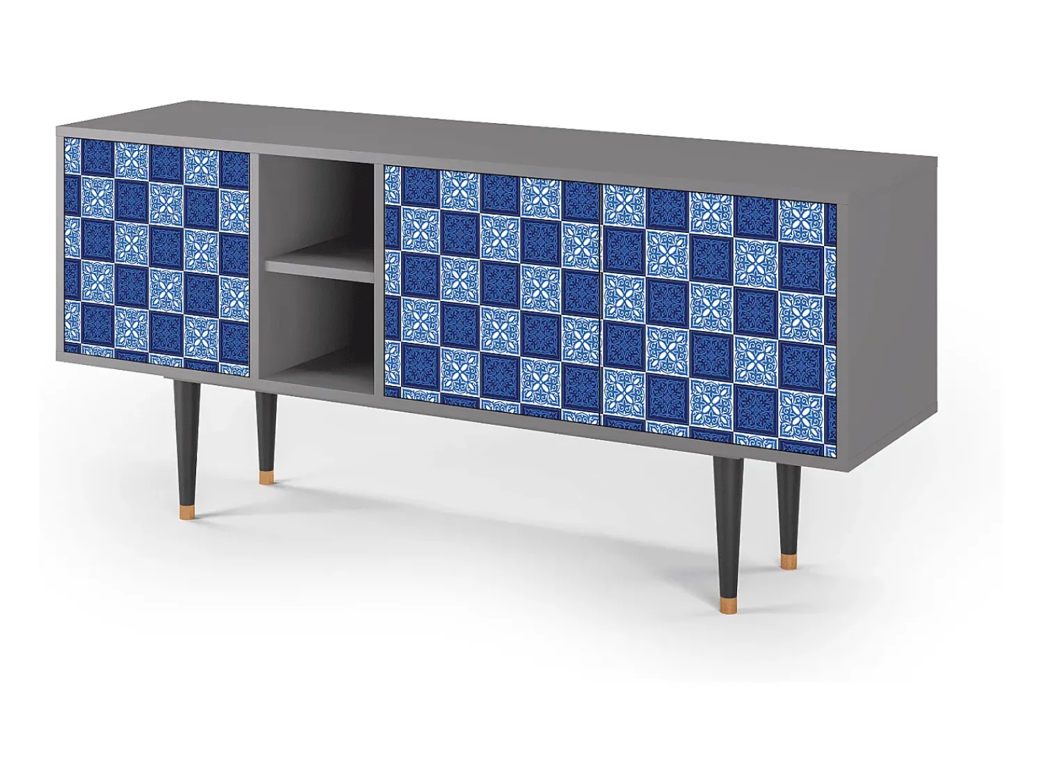 Online Mueble de TV - 150х69х41 cm - T5 - Light Path, Cinza Cinzento