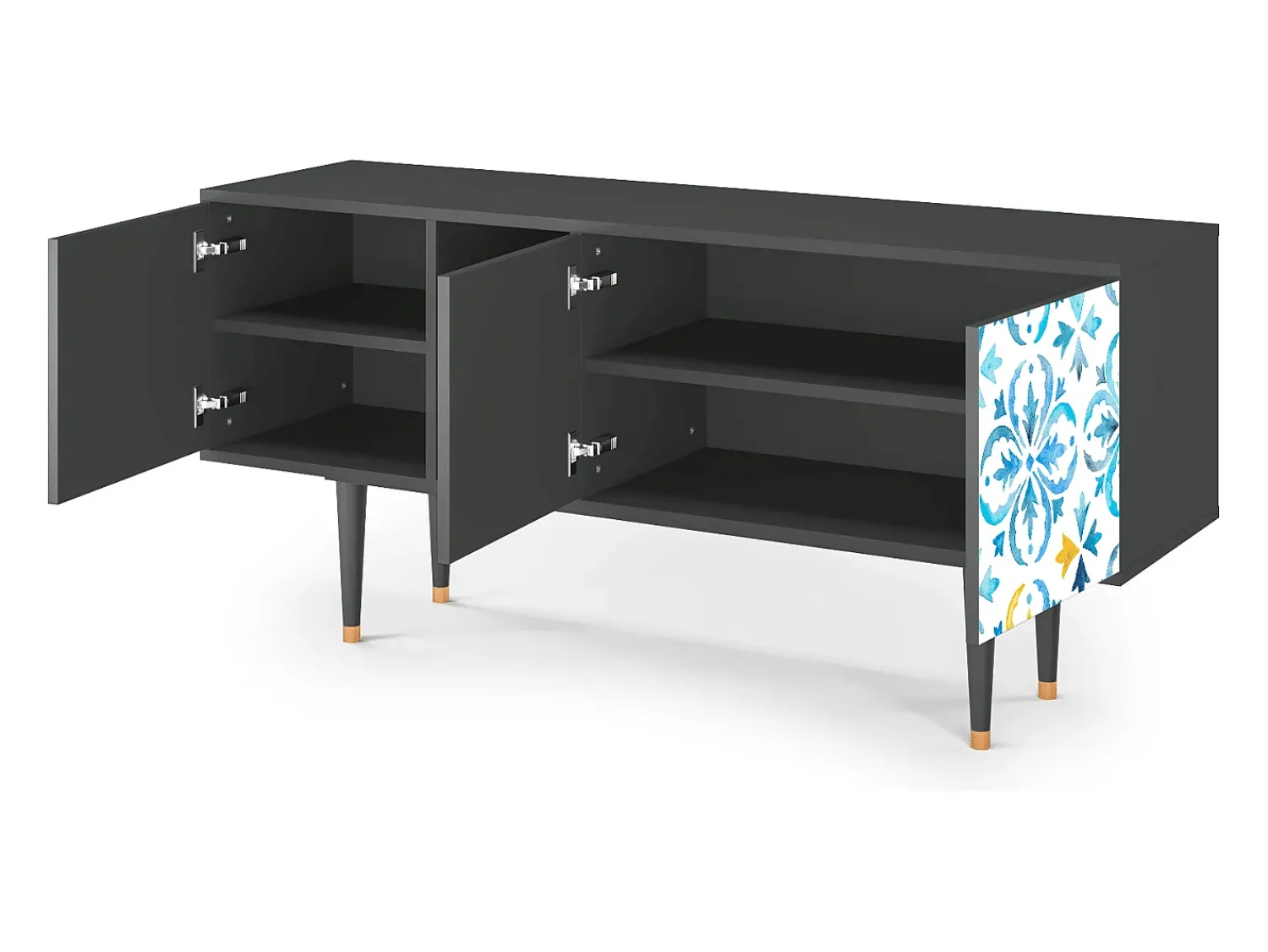 Móvel De Tv| Mueble de TV - 150х69х41 cm - T5 - Lisbon Flover, Antracite Cinza antracite
