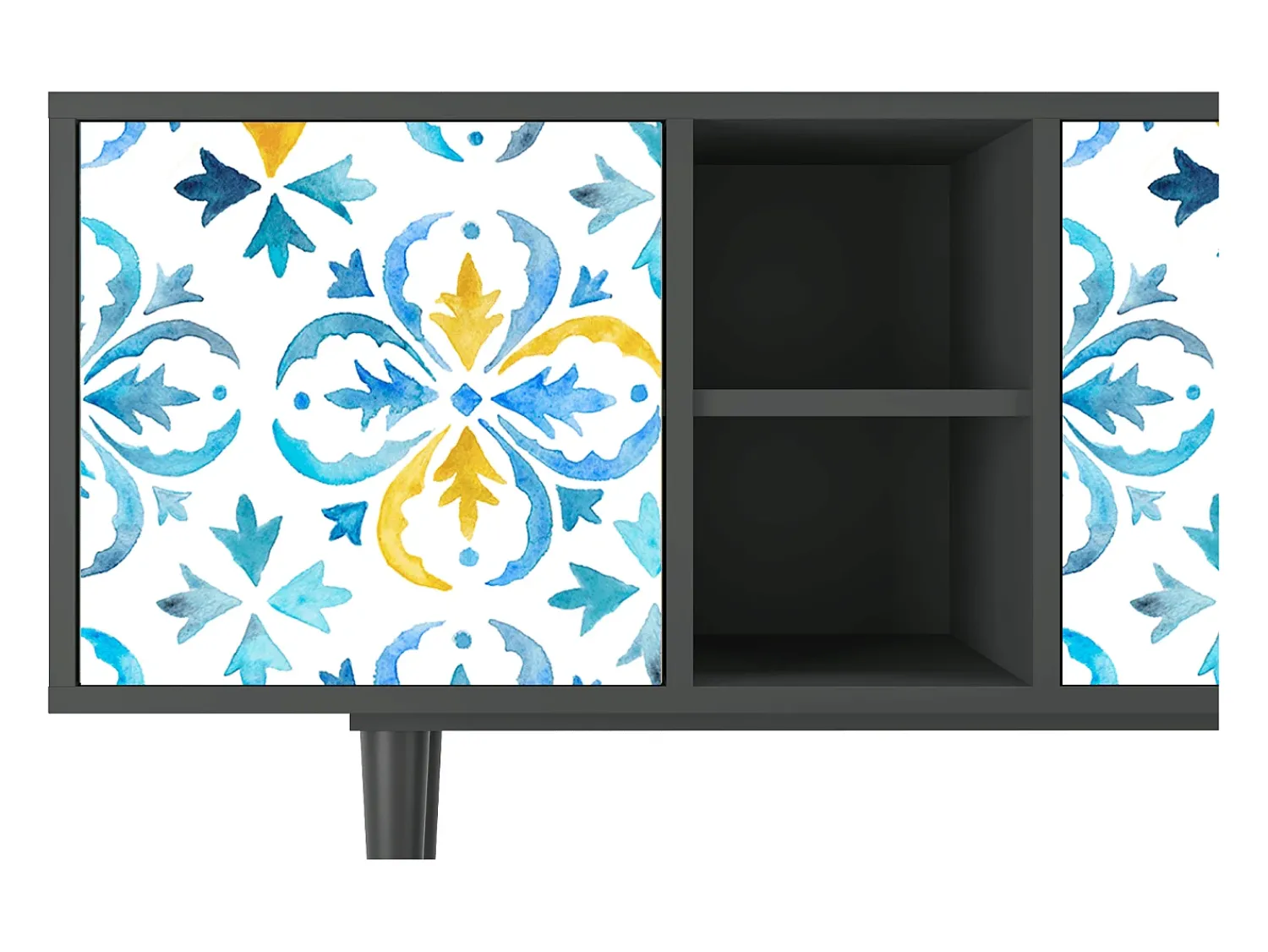 Móvel De Tv| Mueble de TV - 150х69х41 cm - T5 - Lisbon Flover, Antracite Cinza antracite