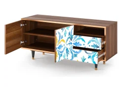 Móvel De Tv* Mueble de TV - 125х56х41 cm - T7 - Lisbon Flover, Nogueira Castanho