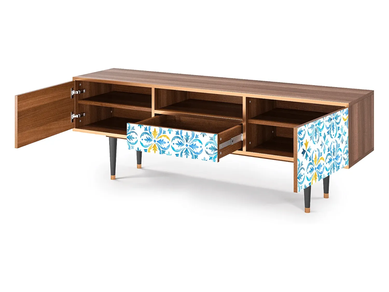 Mueble de TV - 170х59х41 cm - T6 - Lisbon Flover, Nogueira^ Móvel De Tv