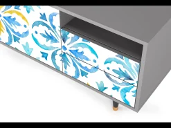 Móvel De Tv| Mueble de TV - 125х56х41 cm - T7 - Lisbon Flover, Cinza Cinzento