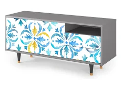 Móvel De Tv| Mueble de TV - 125х56х41 cm - T7 - Lisbon Flover, Cinza Cinzento
