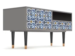 Mueble de TV - 115х59х48 cm - T3 - Lovely Cornflowers, Cinza^ Móvel De Tv